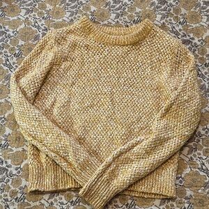 J. Crew Women's Metallic Gold Knit Sweater